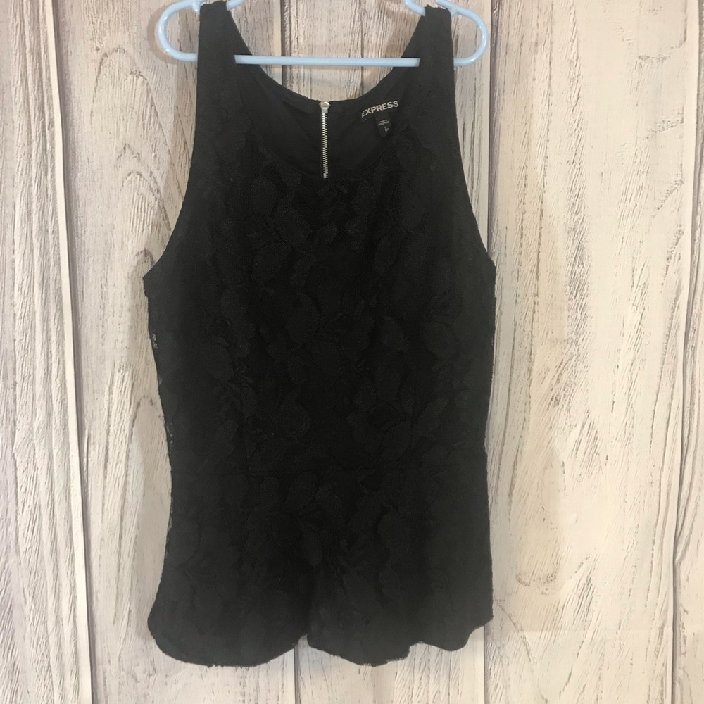 Black Express Lacey Tank Top
